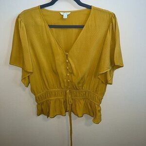 Sunflower yellow cropped blouse